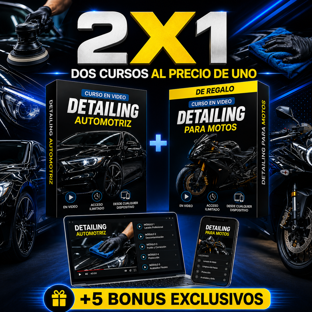 CURSO EN VIDEO 2X1 DETAILING + 5 BONUS DE REGALO